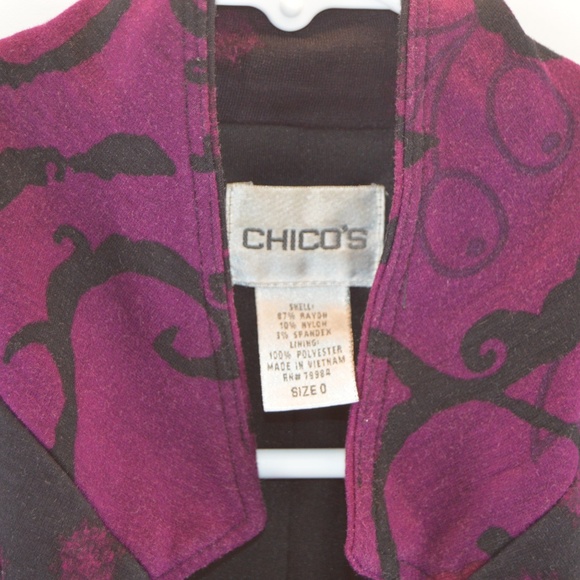 Chico's Purple Paisley Print Blazer - Picture 8 of 8